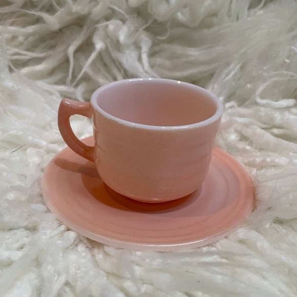 Hazel Atlas Moderntone Little Hostess Child’s Teacup & Saucer - Picture 1 of 11
